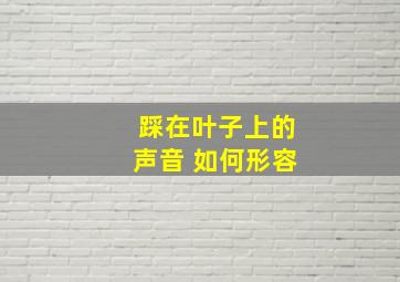 踩在叶子上的声音 如何形容